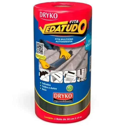 Fita Autoadesiva de Alumínio Vedatudo 30cm x 10m Dryko