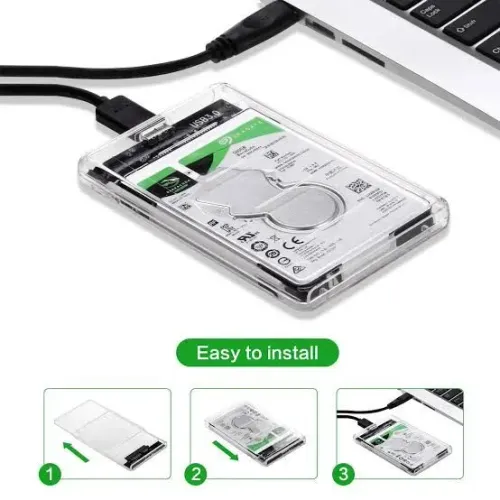Case transparente 3.0 pra HD de notebook