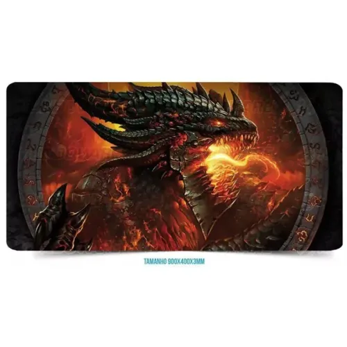 Mousepad Gamer Exbom Dragao Fogo MP-9040A 900x400x3mm (Speed) - WZetta