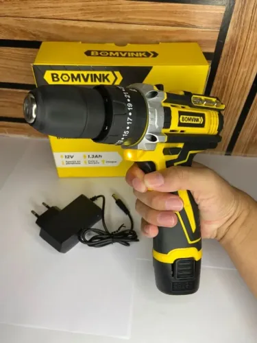 Parafusadeira Furadeira de Impacto Bomvink 12V Bateria 1.3Ah NOVO