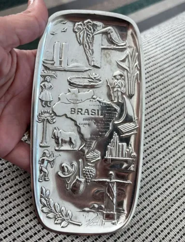 relíquia mini bandeja placa riquezas do brasil antiguidade
