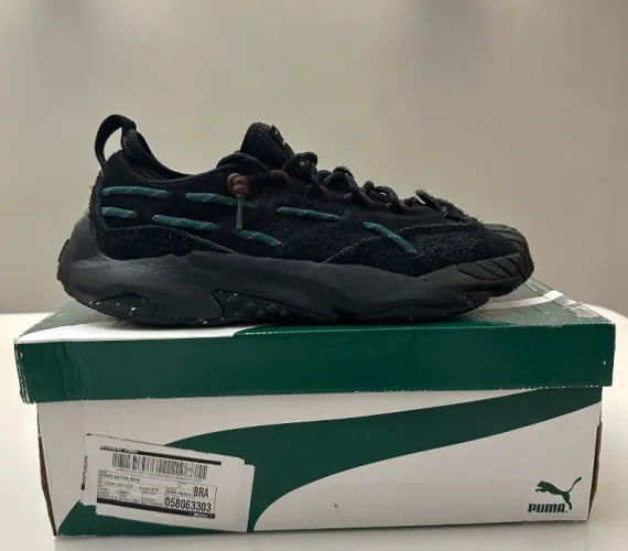 Tênis Puma 43 Plexus Black Varsity Green . COM CAIXA
