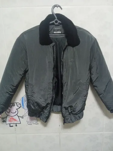 Jaqueta Infantil Cinza com gola de pelúcia - Primark