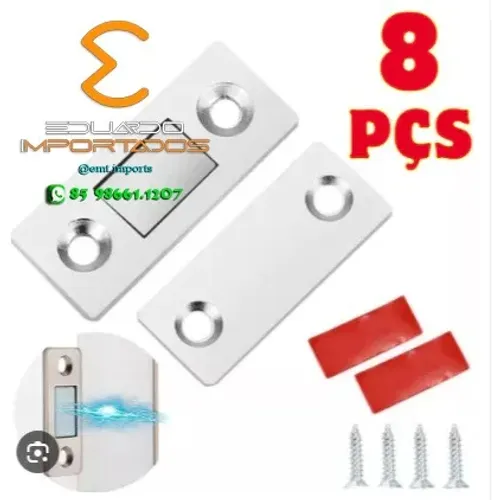Fecho Magnético para Portas de Armários kit 8 peças