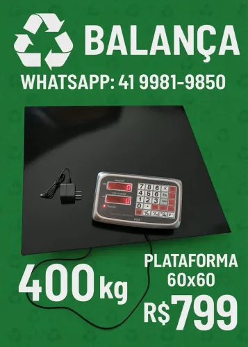 Balança Plataforma Digital 400kg 60x60
