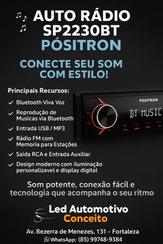 Auto Rádio Pósitron SP2230BT - Bluetooth