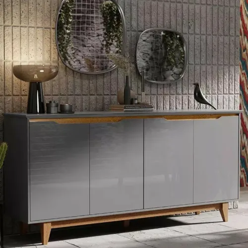 Buffet 4 Portas Cinza - Moderno e Elegante