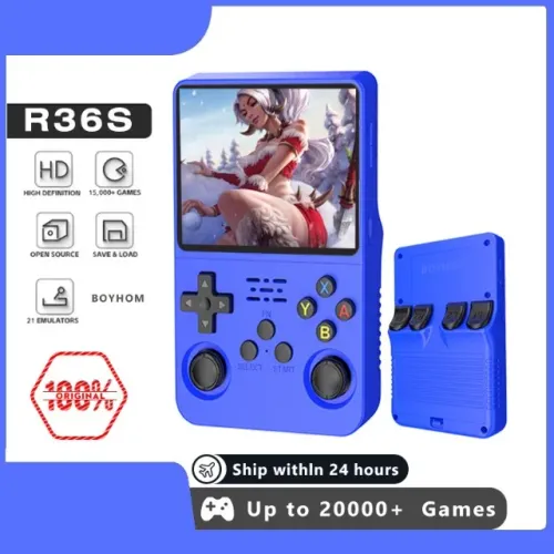 R36S Video Game portátil +16gb + 64gb + Case e Grip Original