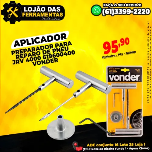 Aplicador Preparador Para reparo de Pneu JRV 4000 619600400 Vonder