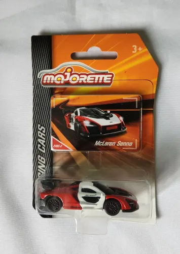 Miniatura Majorette McLaren Senna Branco Vermelho Hot Wheels