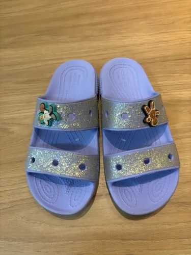 Sandália Crocs Glitter Lilás com Pins - Nº 34 - Manaus