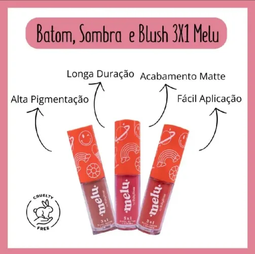 Blush Batom e sombra 3 em 1