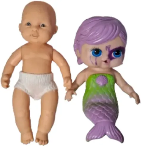 Kit Mini Boneca Sereia Cotiplás 2360 E Bebê De Vinil Roma Usados