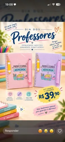 Kit Caderneta Dia dos Professores