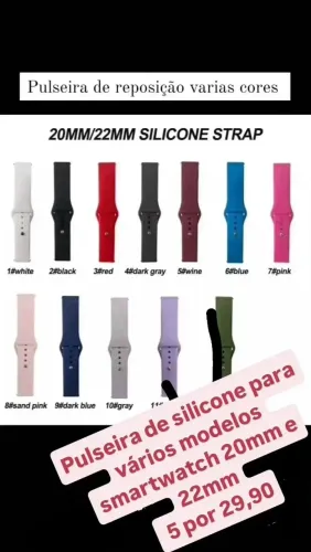 Pulseira de reposição smartwatch vários modelos a partir de 6,00 ( ATACADO)