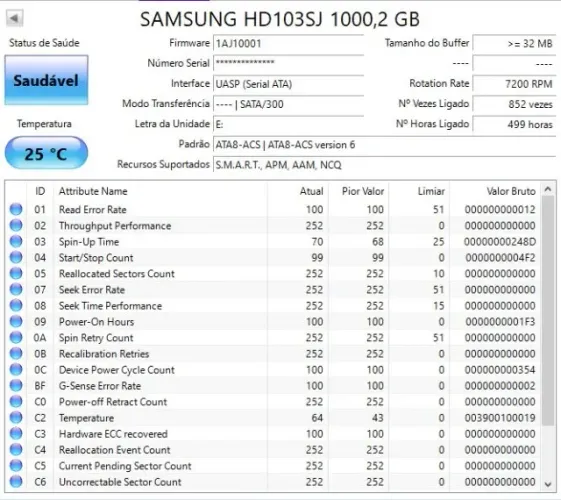 Hdd 1TB 3,5" Sata Pc Desktop Computador Dvr Camera Cftv - Hd Usados Funcionando Perfeitame