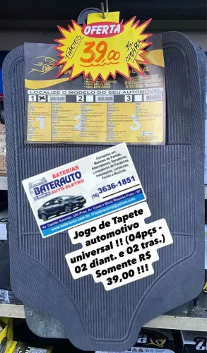 Jogo de Tapetes Automotivo Universal - 4 peças pçs 