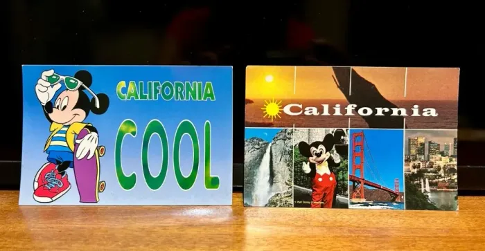Raros! Cartão Postal Antigo Disney Mickey California EUA Vintage