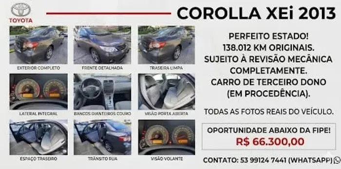 Toyota Corolla XEI 2.0 Flex 16V Aut. 2013