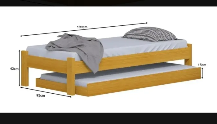 Cama de solteiro com cama em baixo nova