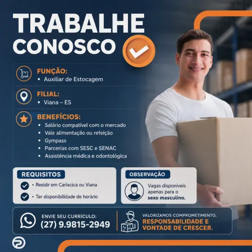 AUXILIAR DE ESTOCAGEM - VIANA - PARQUE INDUSTRIAL