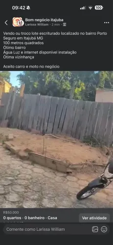 Lote com escritura vendo ou troco
