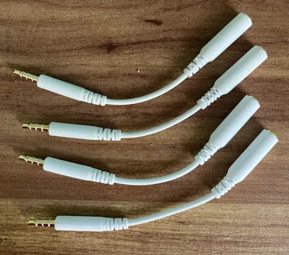 Kit 5 Cabos Extensores P3 / P2 (3.5mm Macho x Femea)