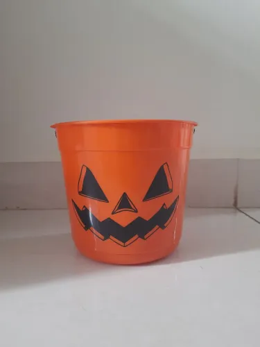 Abóbora/Balde Halloween Laranja