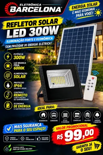 Refletor de Led 300W Solar