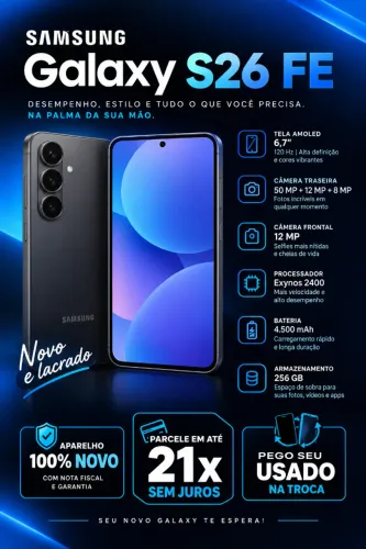 S26 fe 256Gb - Lacrado com nota
