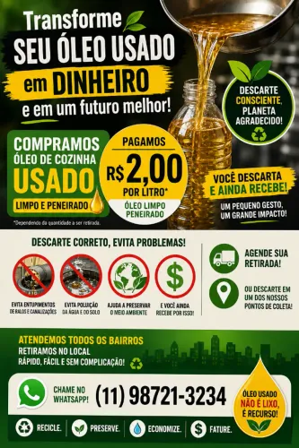 compra de oleo de cozinha vegetal usado
