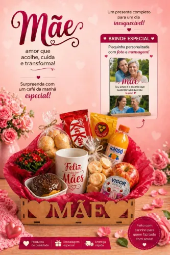 Dia das Mães - Cesta de café da manhã