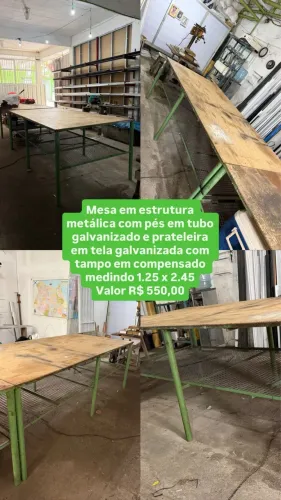 Bancada industrial galvazinada 