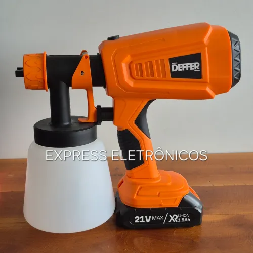PISTOLA DE PINTURA SEM FIO DEFFER 2 BATERIAS ORIGINAL POTENTE NOVA GARANTIA 