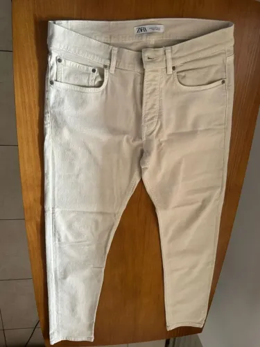 Calça Jeans Bege Zara