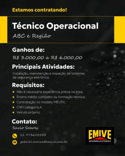Técnico Operacional Sistema de Segurança