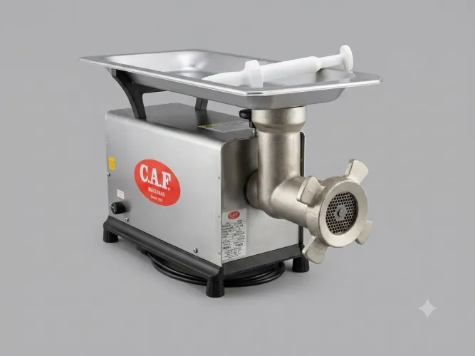 Moedor Comercial para Carnes em Aço Inox com Disco 5mm - CAF boca "22 Elétrico 220 volts