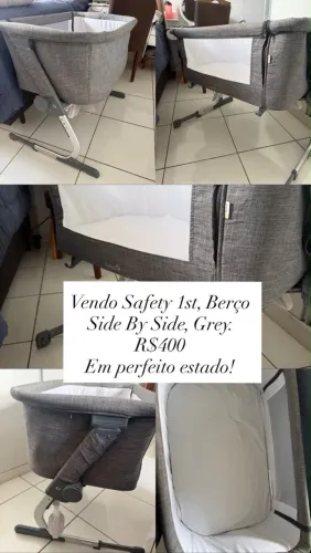 Berço Safety 1st Side by Side Moisés - Como Novo