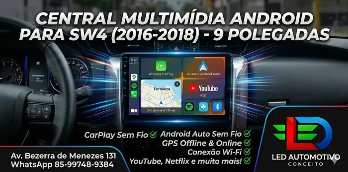 Central Multimídia Android 9 Polegadas SW4 2016 até 2018
