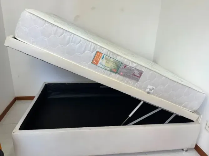 Cama Baú Viúva com Colchão
