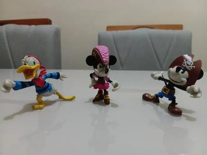 kit 3 bonecos disney mickey minnie e donald