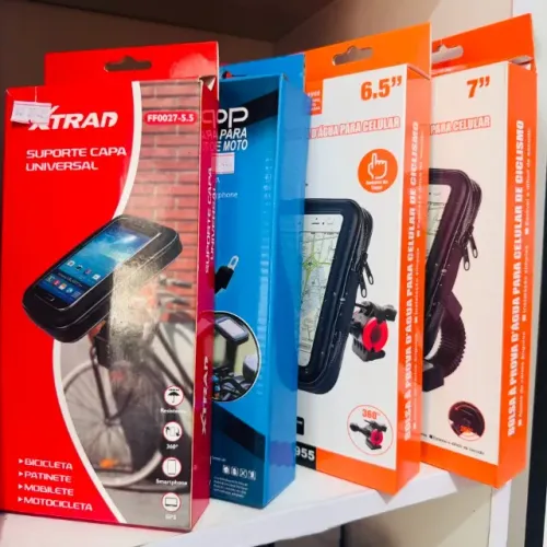 Suporte celular para moto e bike com capa protetora