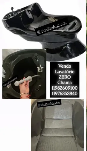 Lavatório Preto lindo, com água quente, 5 meses de uso, novo