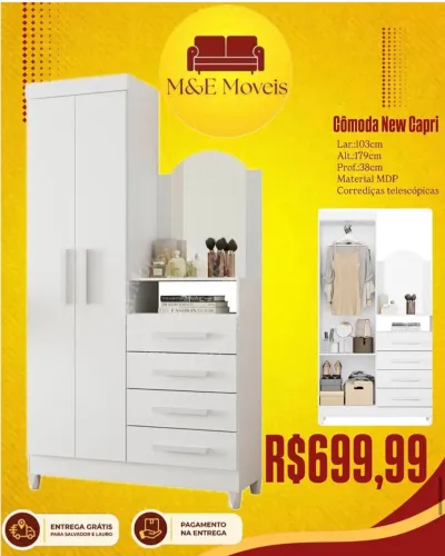 Cômoda com portas e entrega grátis 