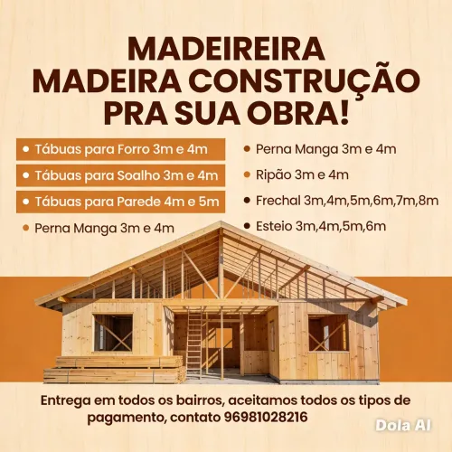 Vendemos madeira para construir sua obra 