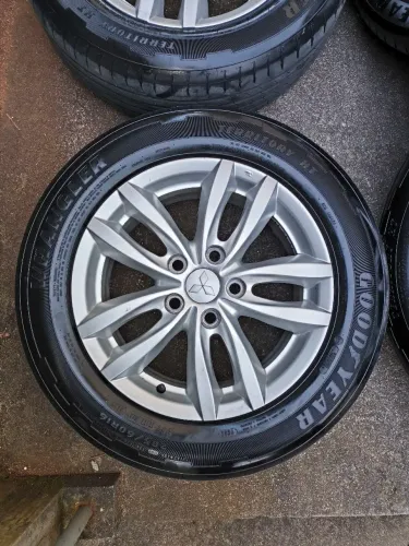 Rodas Aro 16 Lancer/ASX + Pneus Goodyear