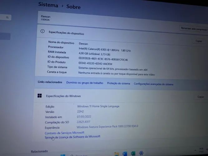 Notebook Samsung.