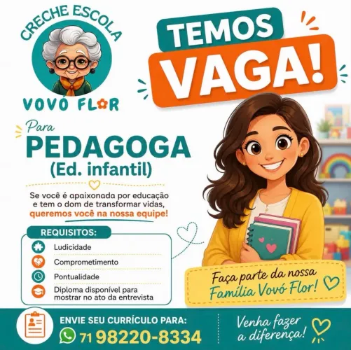VAGA PARA PEDAGOGA