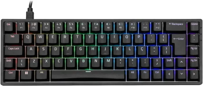 Teclado Mecânico ABNT2 Akko 3068S Preto Switch Akko Orange