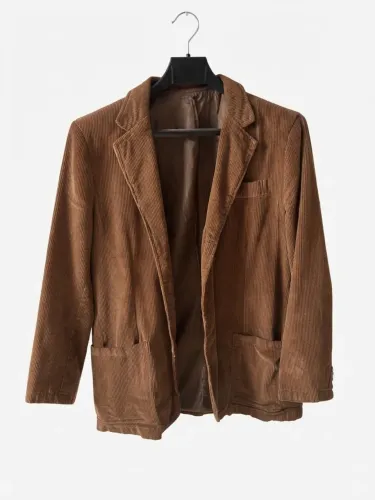 Blazer de Cotele Marrom Vintage / Clássico - Tamanho P